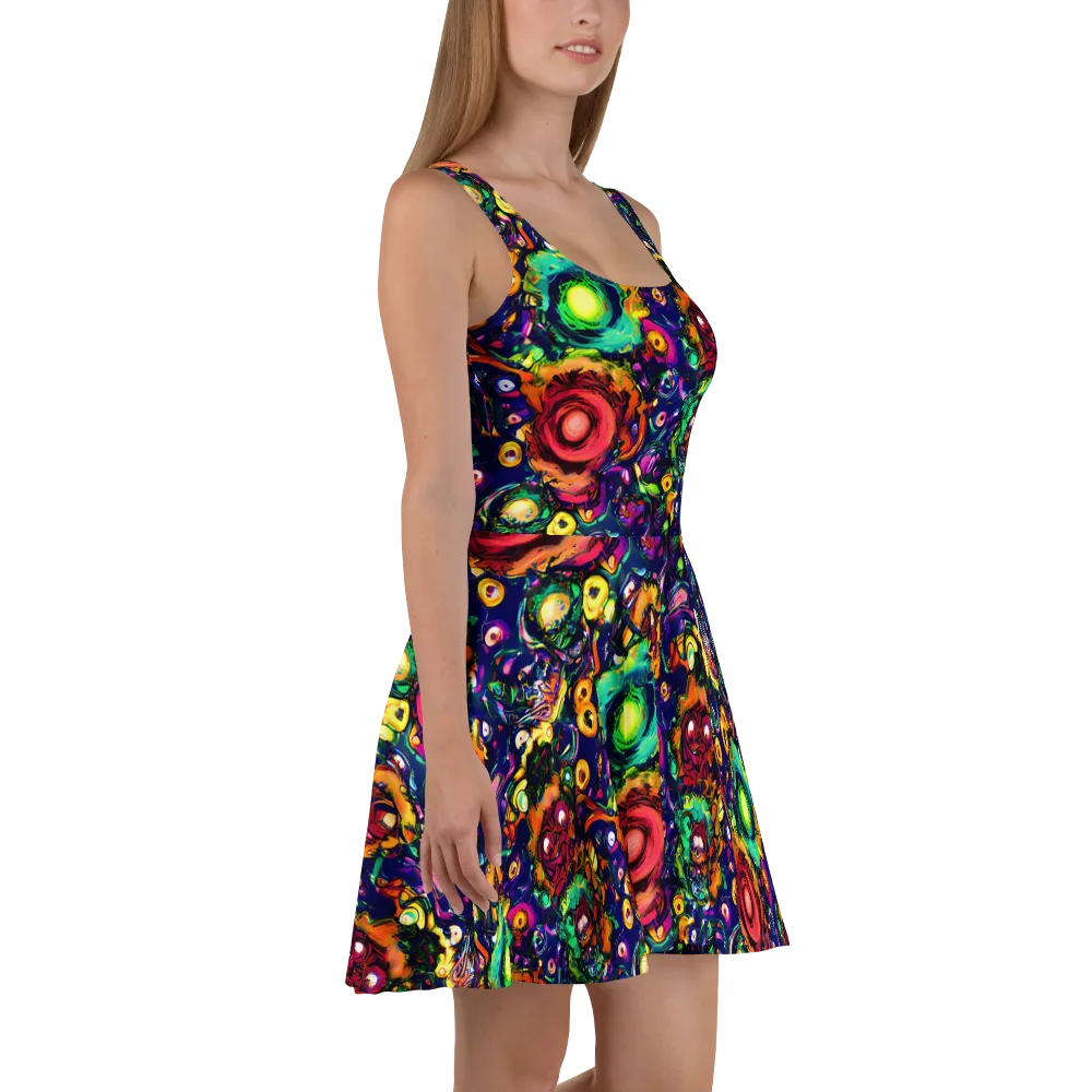 Neon Surreal on Skater Dress — Right