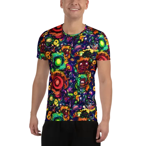 Neon Surreal on a Men's Athletic T-Shirt
