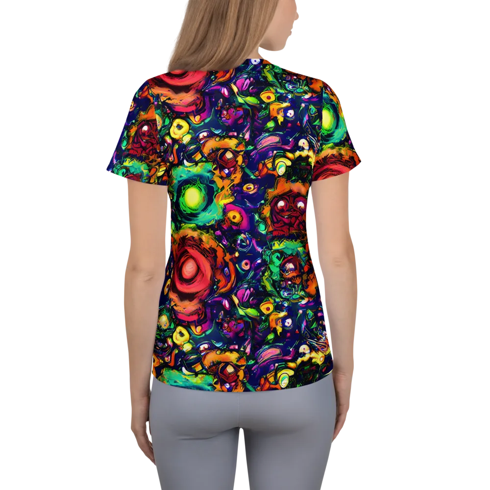 Neon Surreal on Women's Athletic T-Shirt — Back