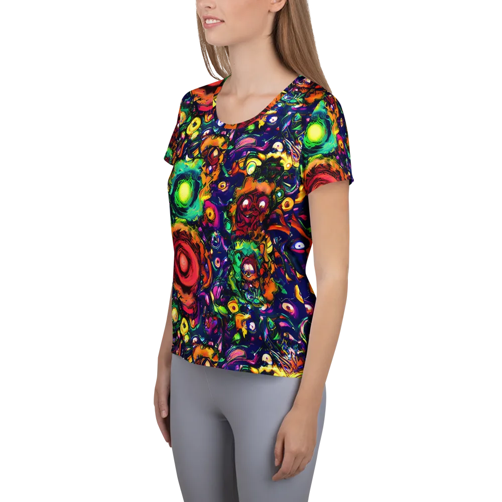 Neon Surreal on Women's Athletic T-Shirt — Left