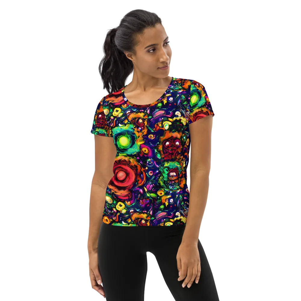 Neon Surreal on Women's Athletic T-Shirt — Front