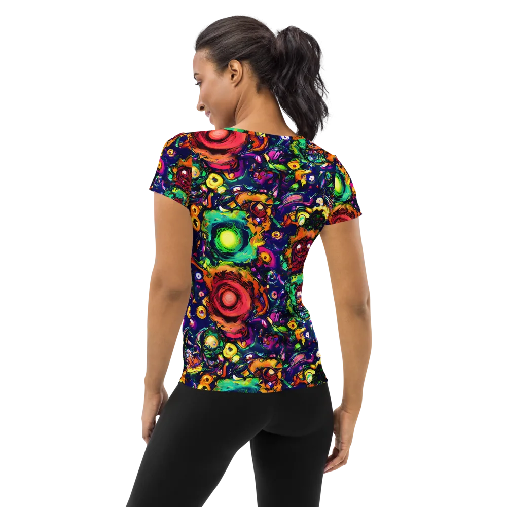 Neon Surreal on Women's Athletic T-Shirt — Back