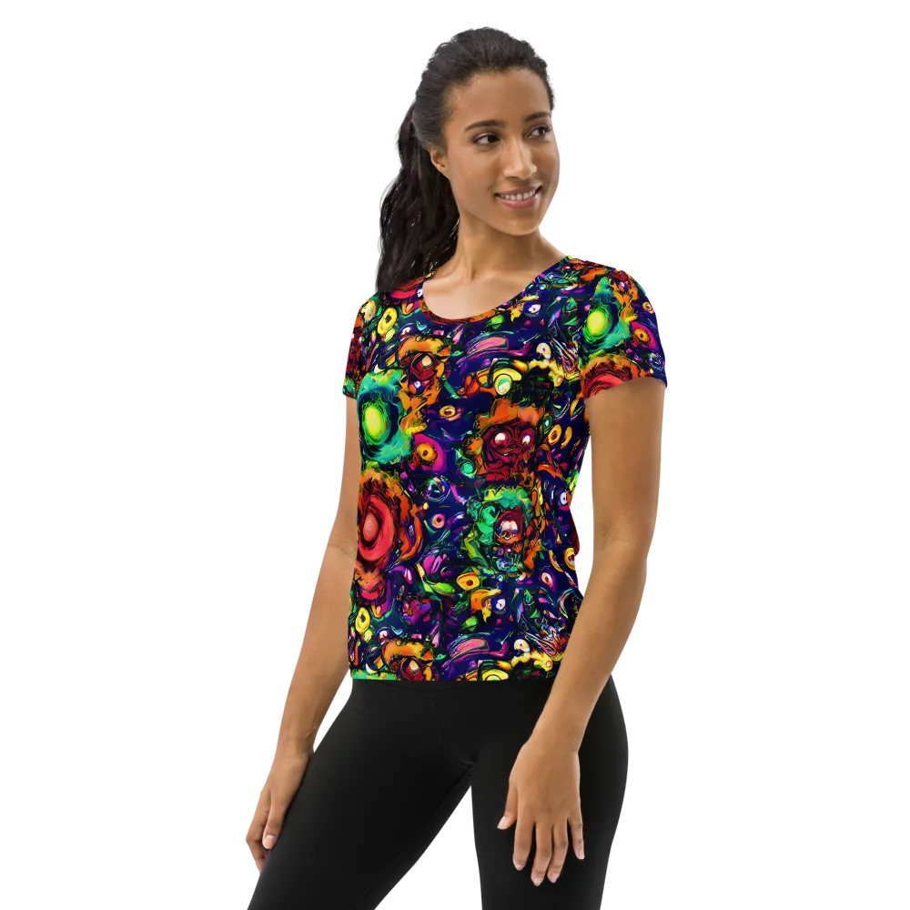 Neon Surreal on Women's Athletic T-Shirt — Left
