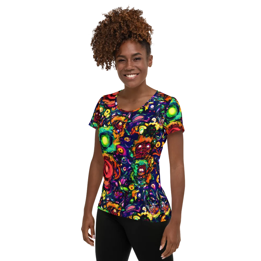 Neon Surreal on Women's Athletic T-Shirt — Left