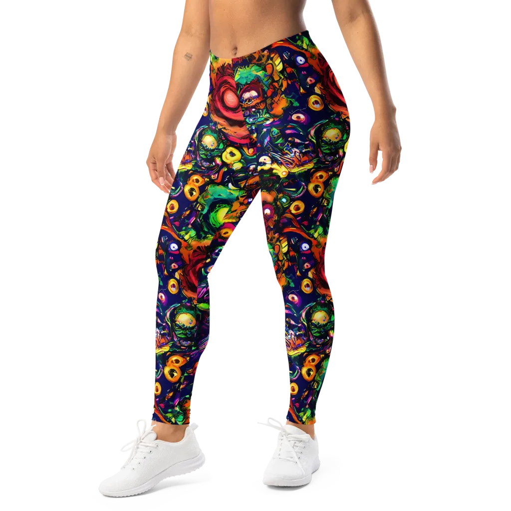 Neon Surreal on Leggings — Left Front