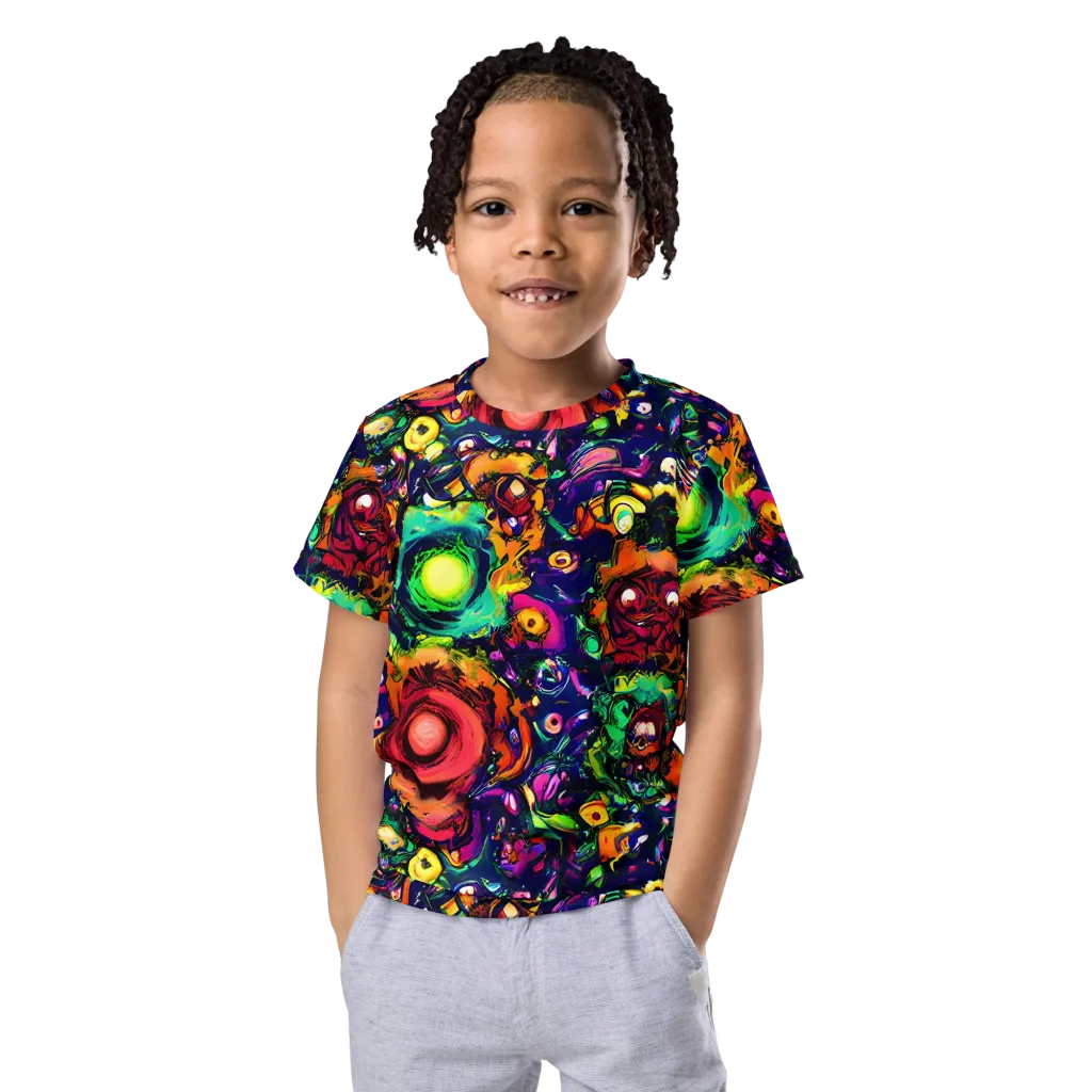 Neon Surreal on Kids Crew Neck T-Shirt — Front