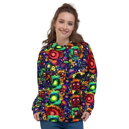 Neon Surreal on a Hoodie