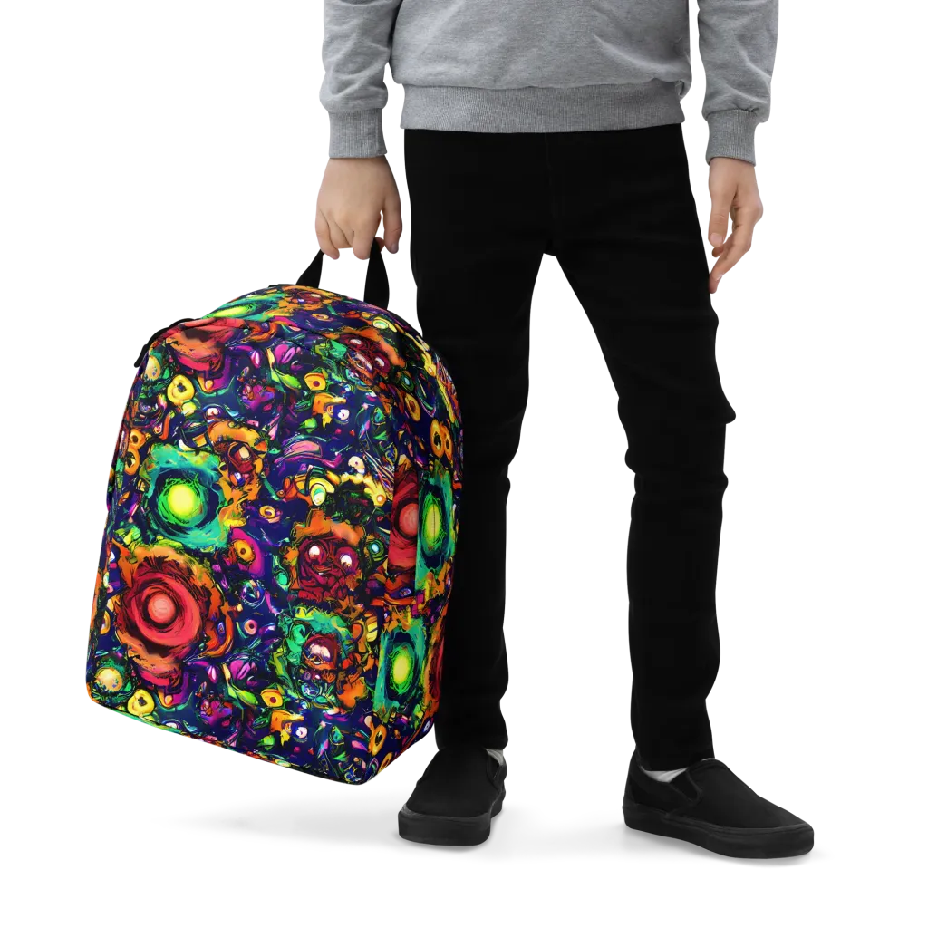 Neon Surreal on Minimalist Backpack — Zoomed-in