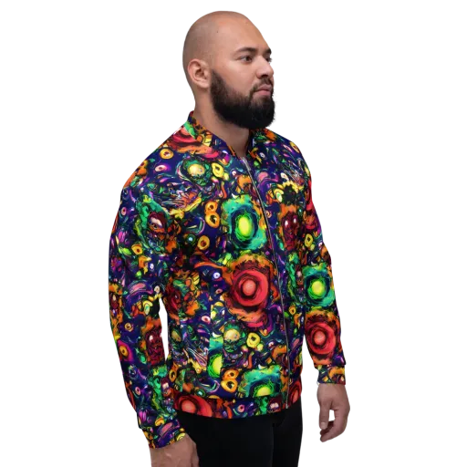 Neon Surreal on a Bomber Jacket