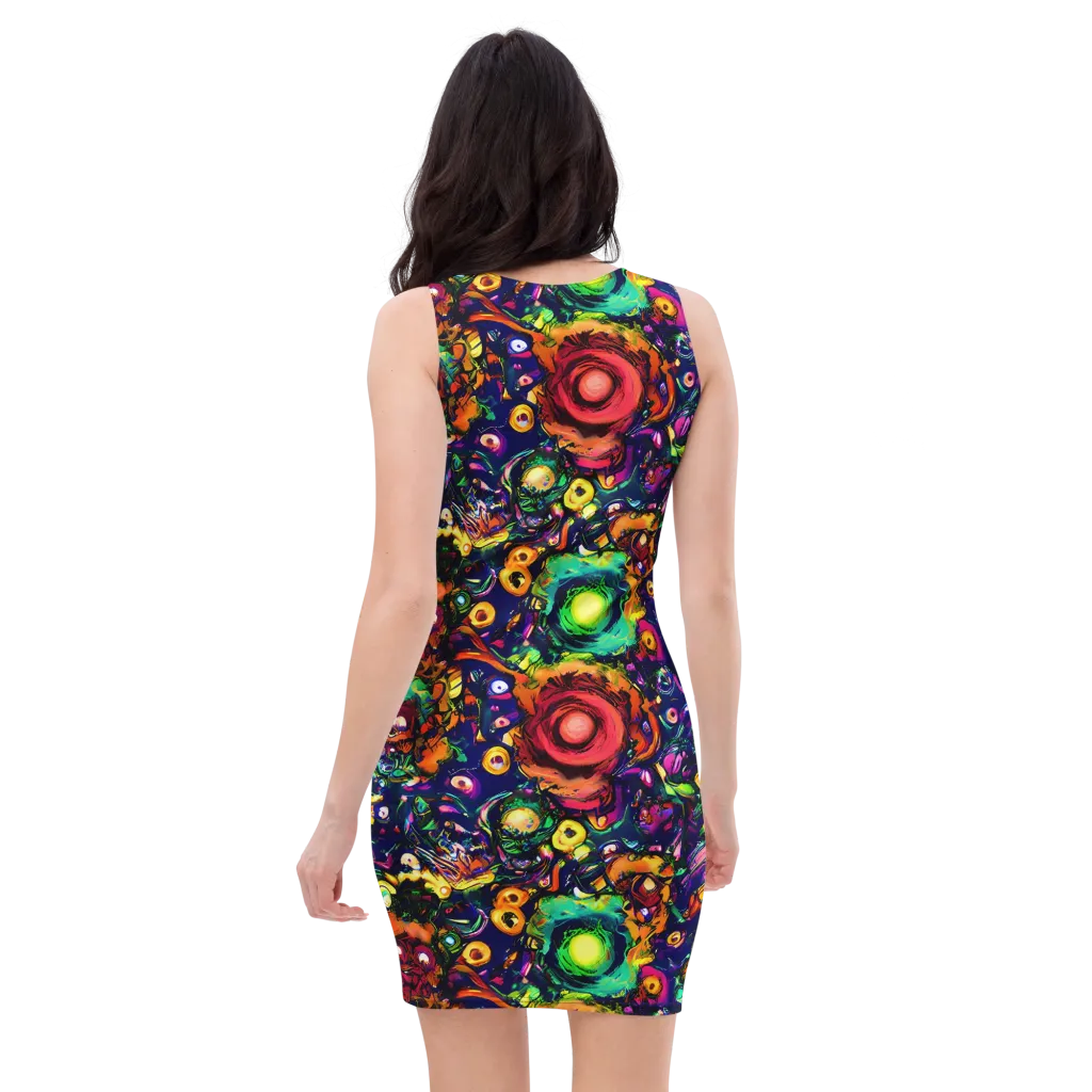 Neon Surreal on Bodycon Dress — Back