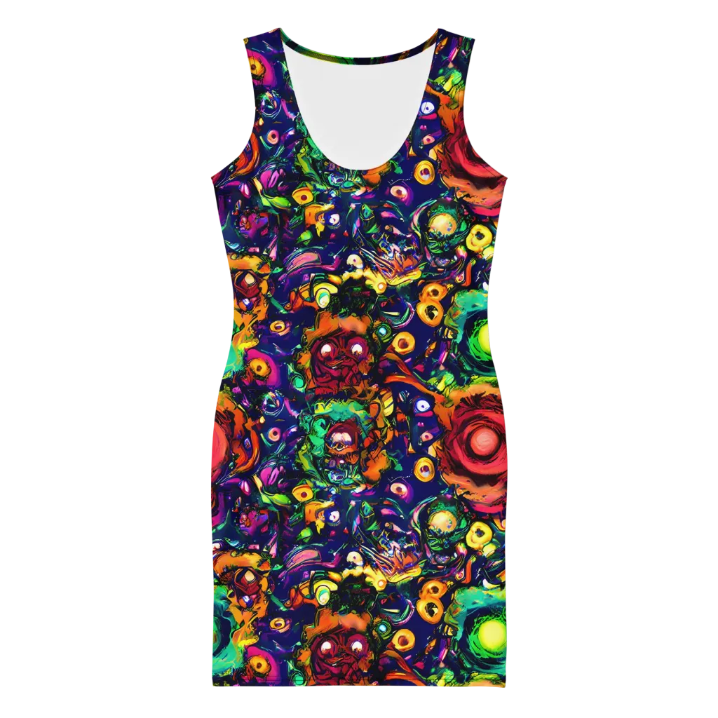 Neon Surreal on Bodycon Dress — Front
