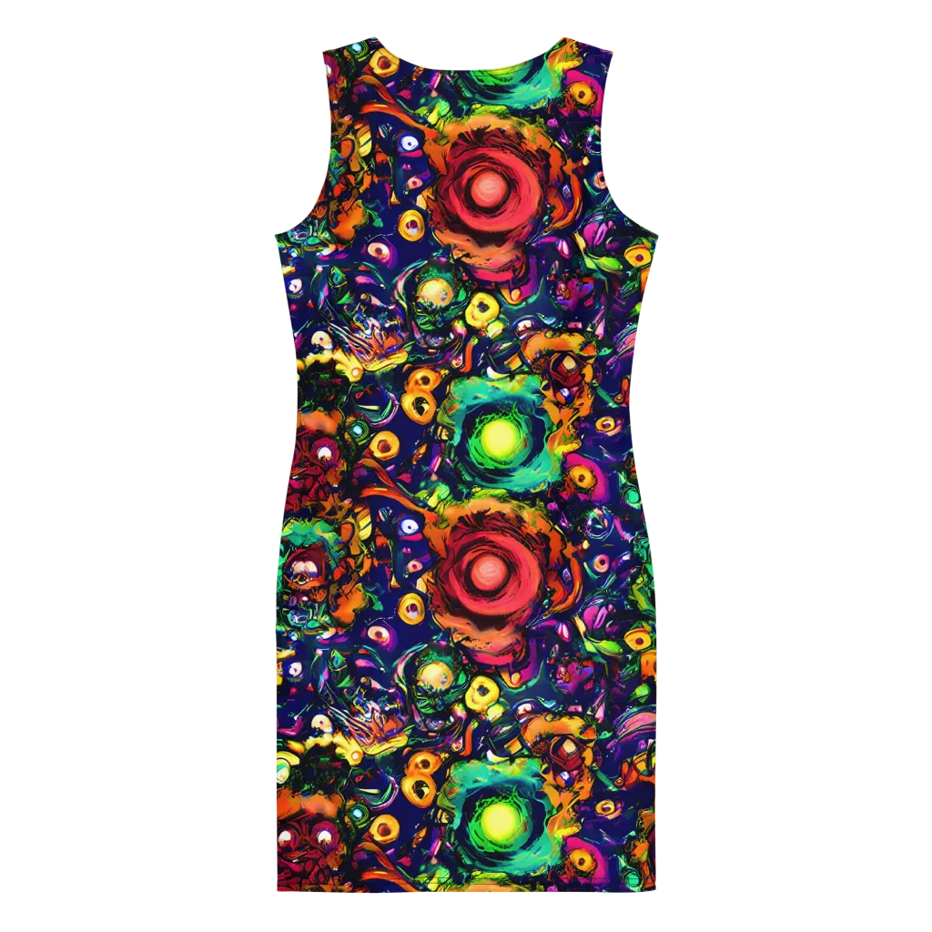 Neon Surreal on Bodycon Dress — Back