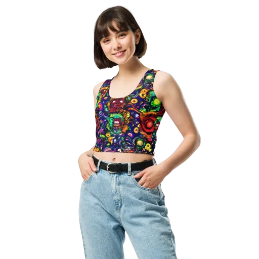 Neon Surreal on a Crop Top