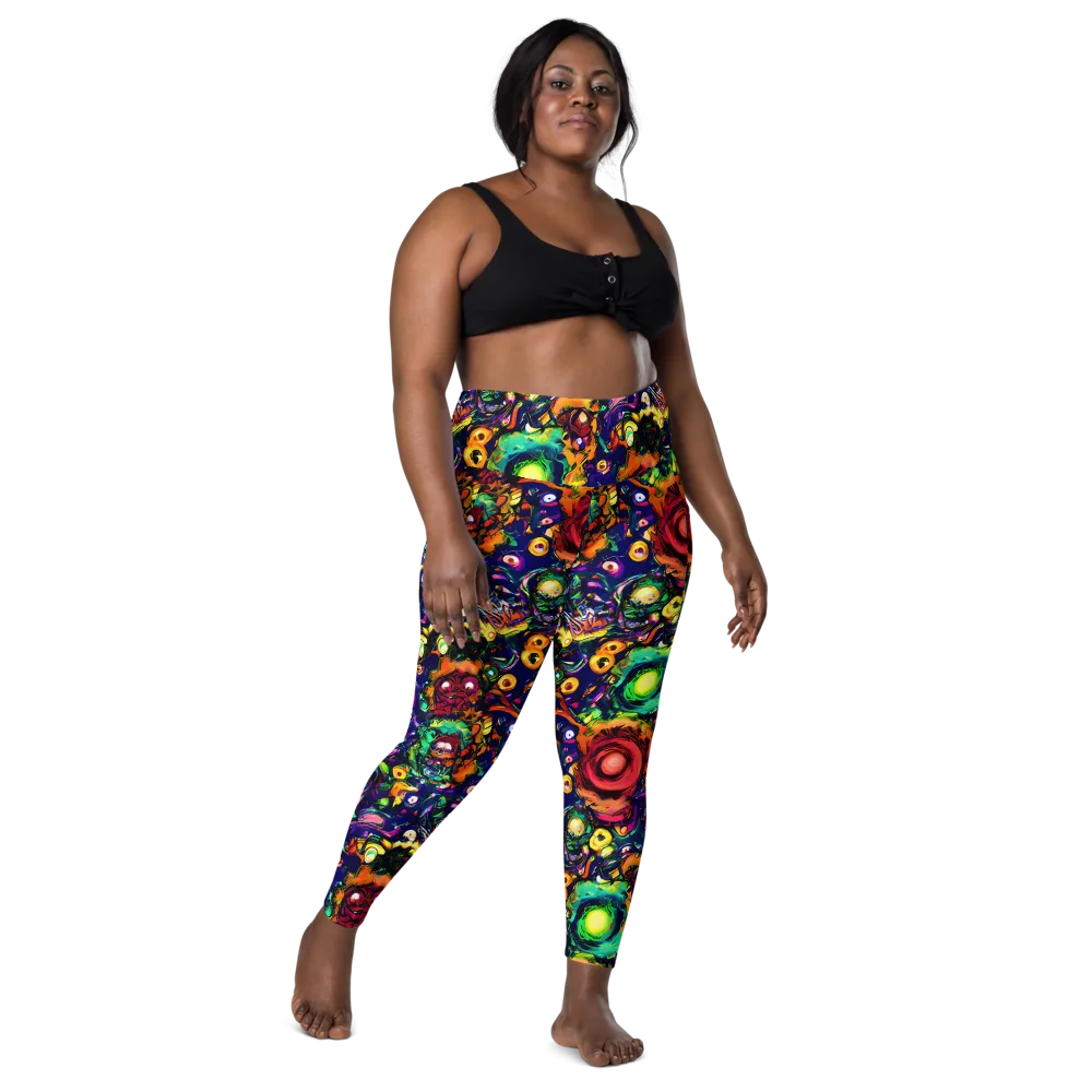 Neon Surreal on Leggings with Pockets — Front