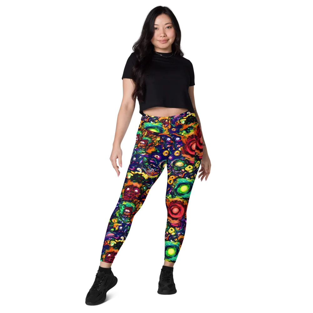 Neon Surreal on Leggings with Pockets — Front