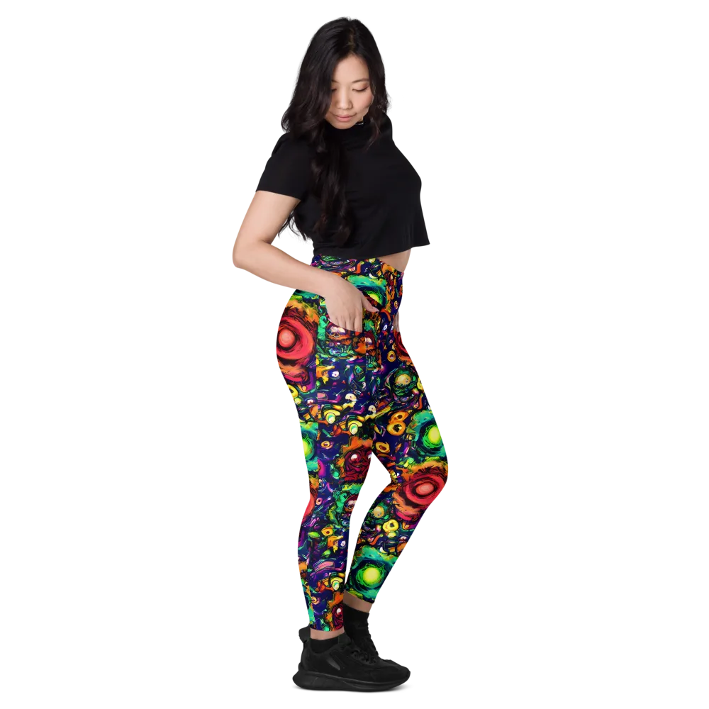 Neon Surreal on Leggings with Pockets — Right