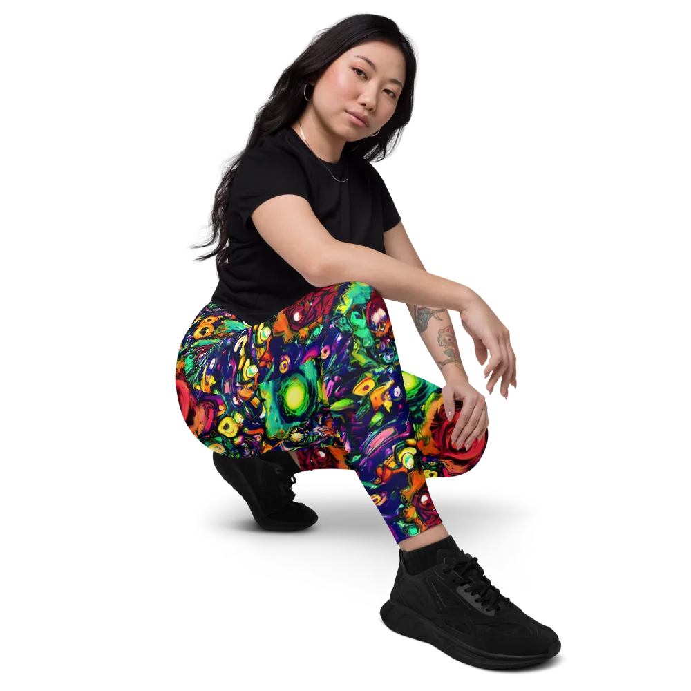 Neon Surreal on Leggings with Pockets — Right Front