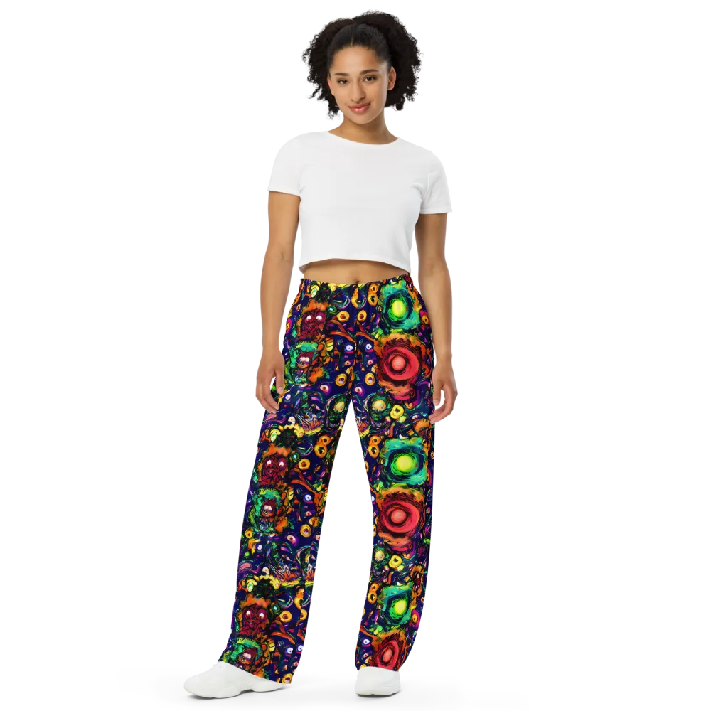 Neon Surreal on Wide-Leg Pants — Front