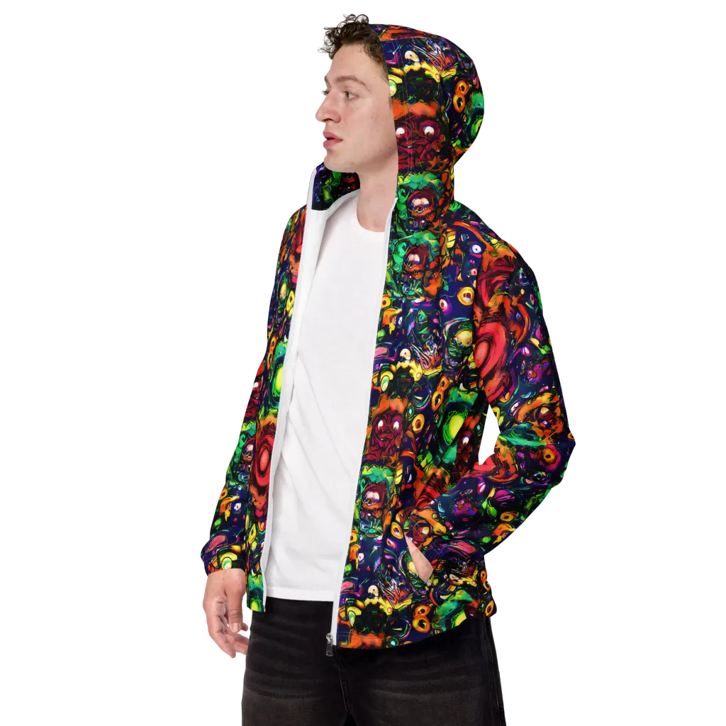 Neon Surreal on Men's Windbreaker — Left Front