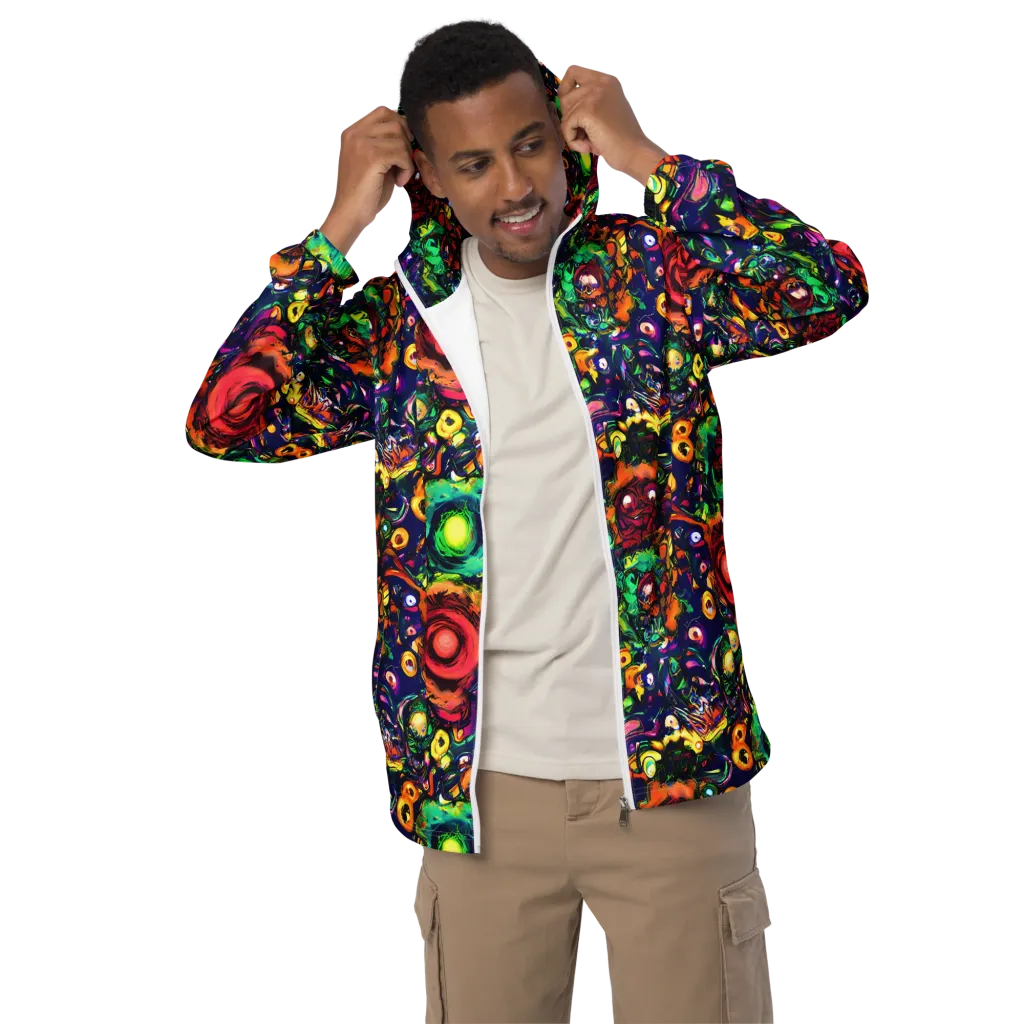 Neon Surreal on Men's Windbreaker — Front