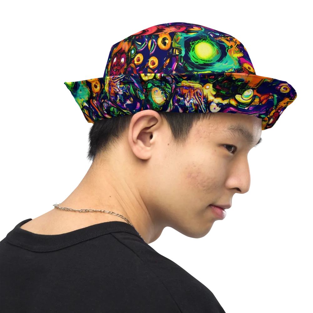 Neon Surreal on Reversible Bucket Hat — Right Outside