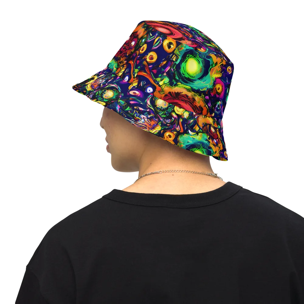 Neon Surreal on Reversible Bucket Hat — Back Inside