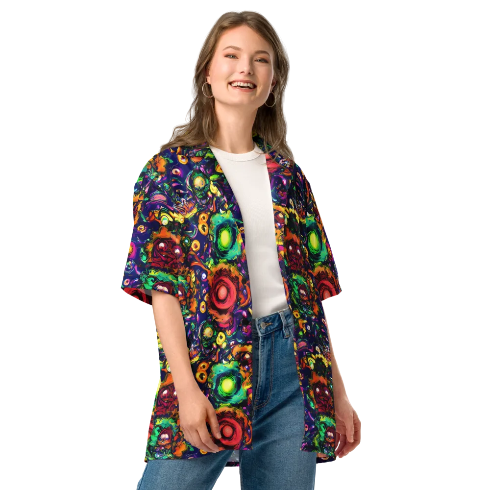 Neon Surreal on Button Shirt — Front