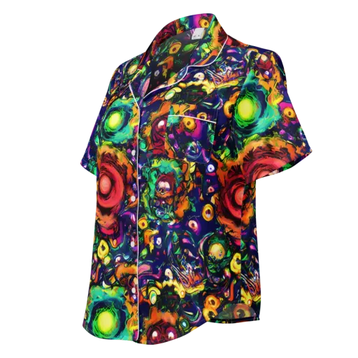 Neon Surreal on a Women's Short Sleeve Pajama Top
