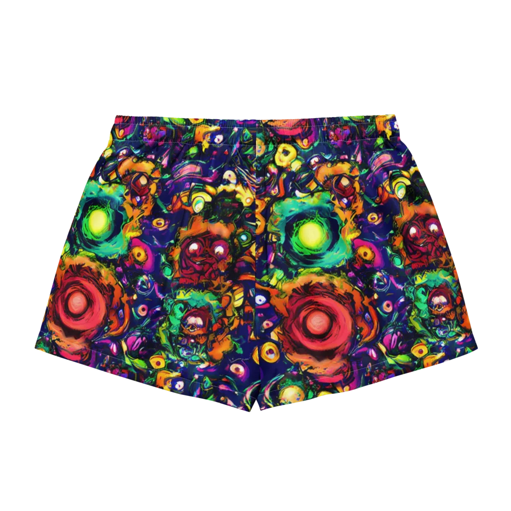 Neon Surreal on Women's Pajama Shorts — Back