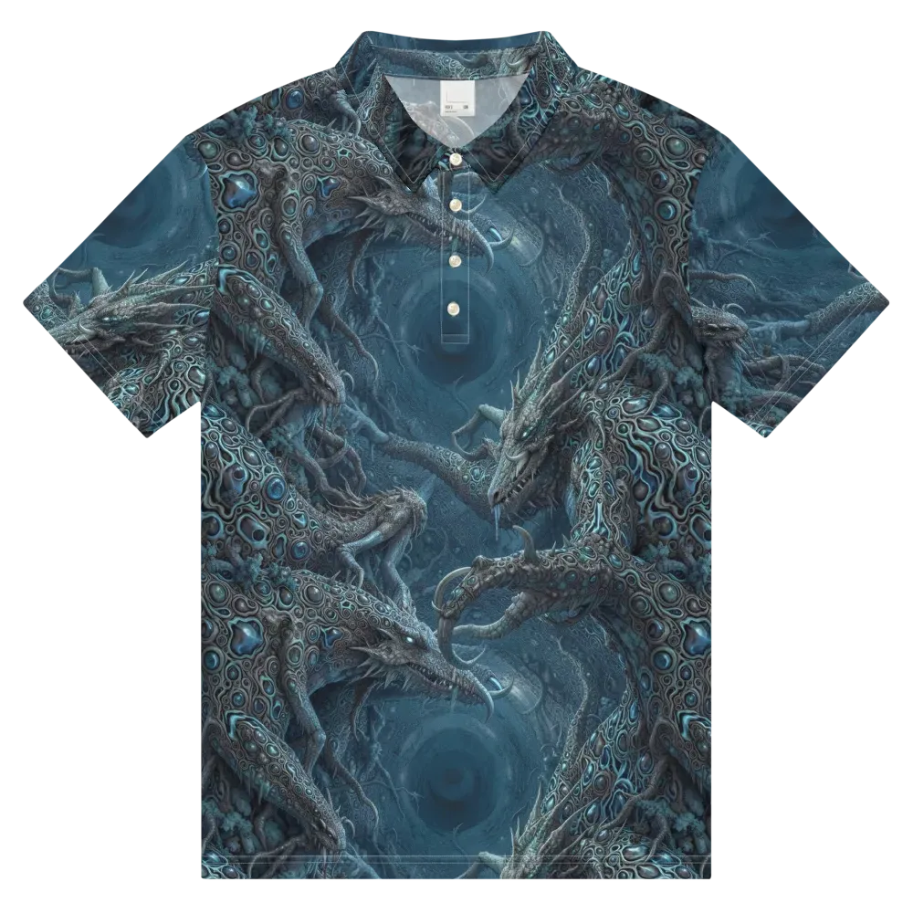Azure Dragonfall on Men's Slim Fit Polo Shirt — Front