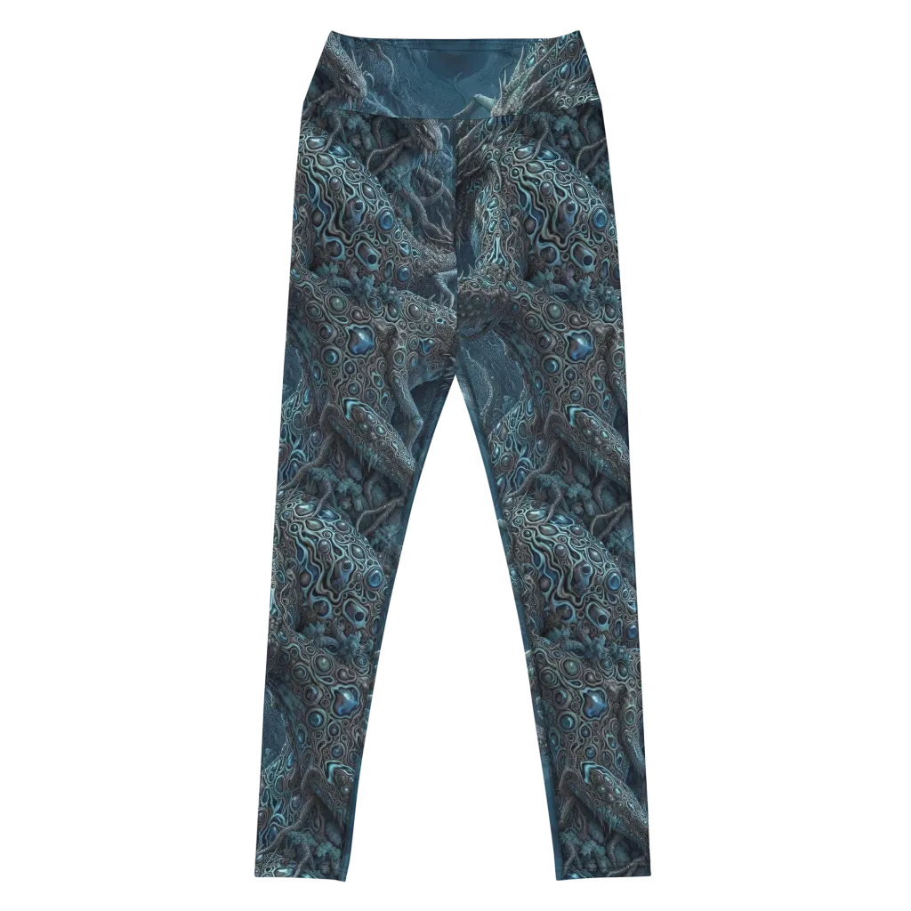 Azure Dragonfall on Yoga Leggings — Front