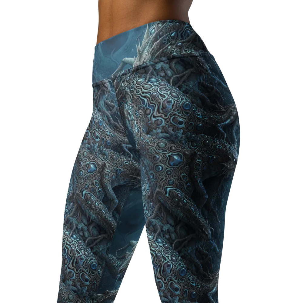Azure Dragonfall on Yoga Leggings — Left Front