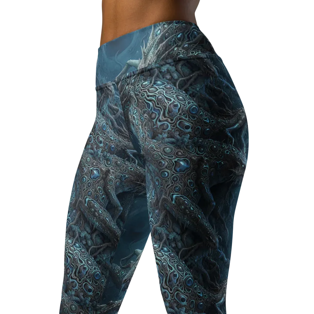 Azure Dragonfall on Yoga Leggings — Left Front