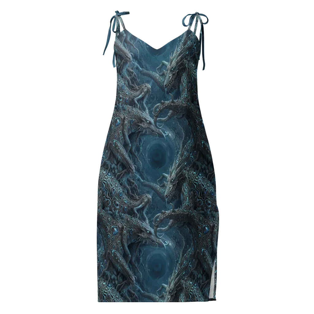 Azure Dragonfall on Slip Dress — Front