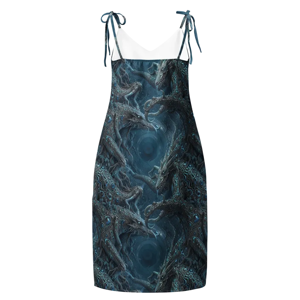 Azure Dragonfall on Slip Dress — Back