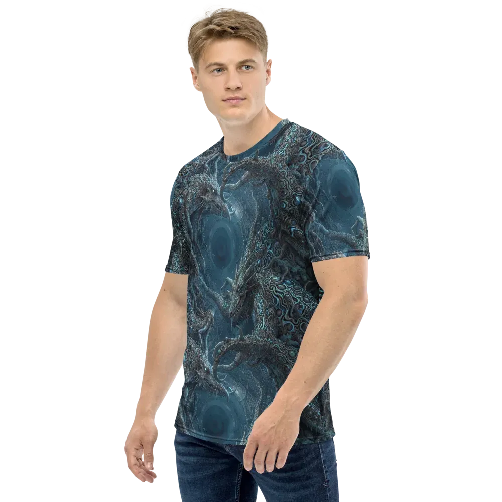 Azure Dragonfall on Men's Crew Neck T-Shirt — Left
