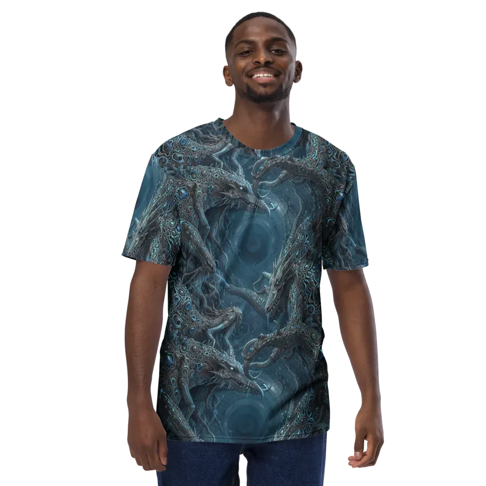 Azure Dragonfall on Men's Crew Neck T-Shirt — Front