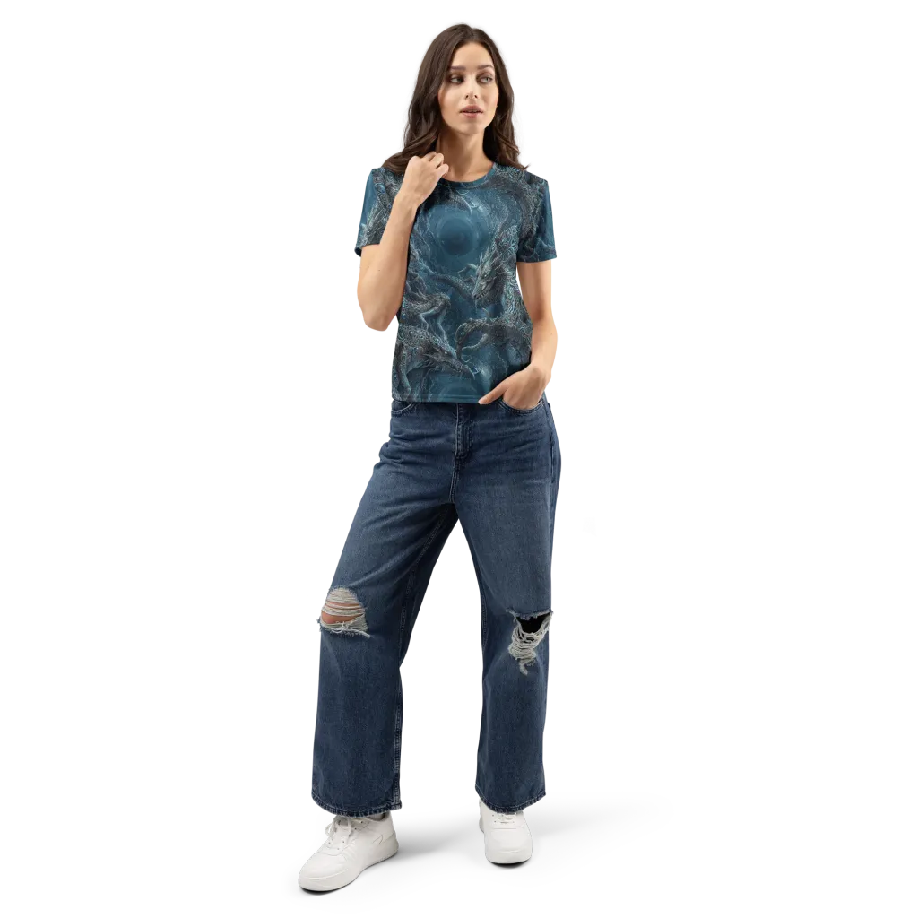 Azure Dragonfall on Women's Crew Neck T-Shirt — Front