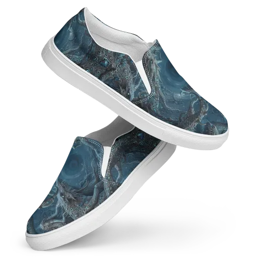 Azure Dragonfall on a Women's Slip-On Canvas Shoes
