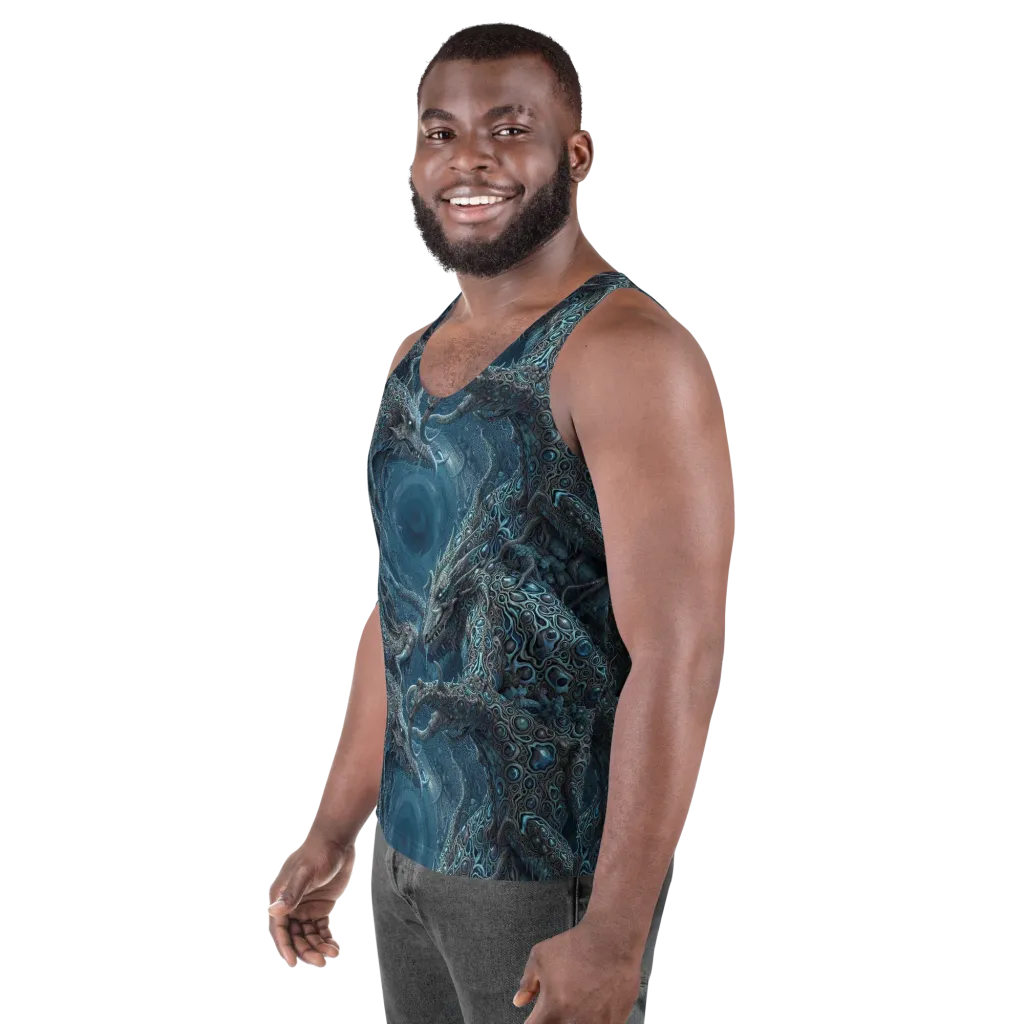 Azure Dragonfall on Men's Tank Top — Left Front