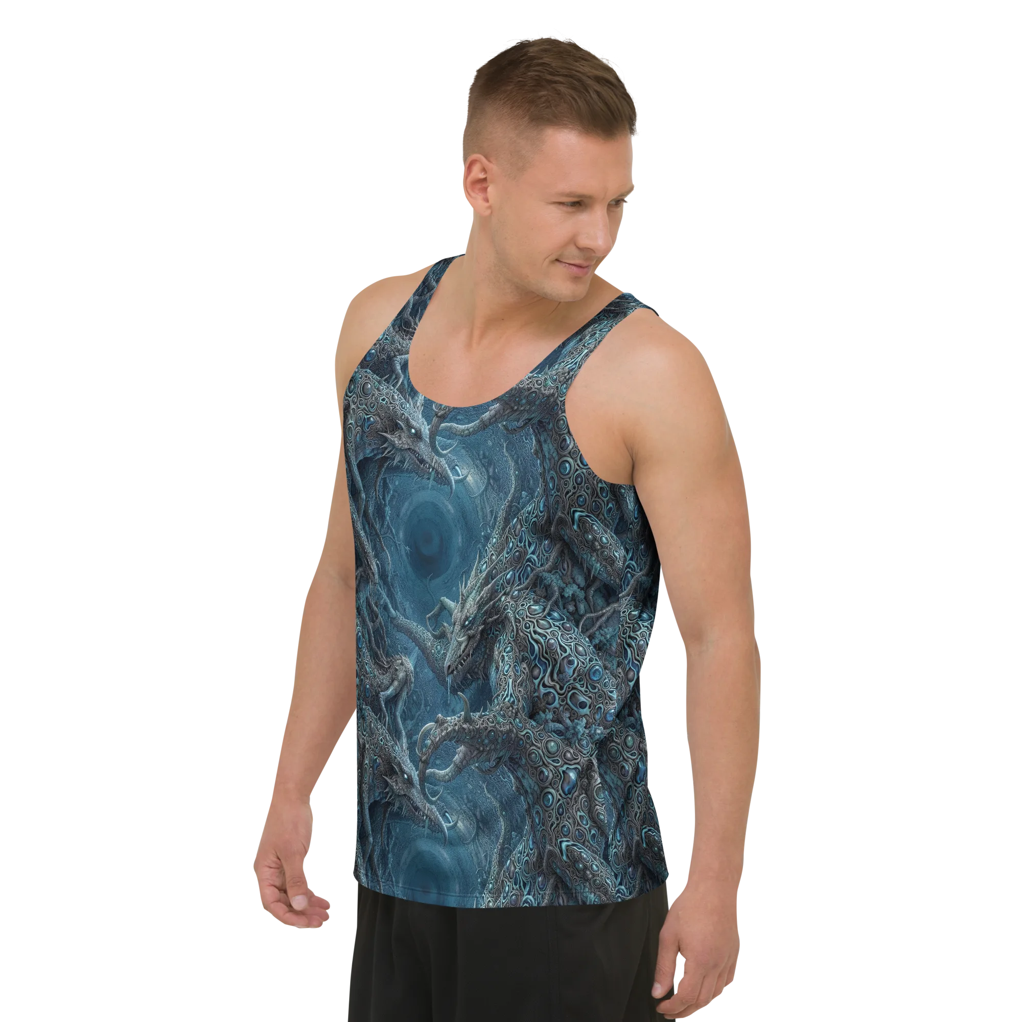 Azure Dragonfall on Men's Tank Top — Left Front