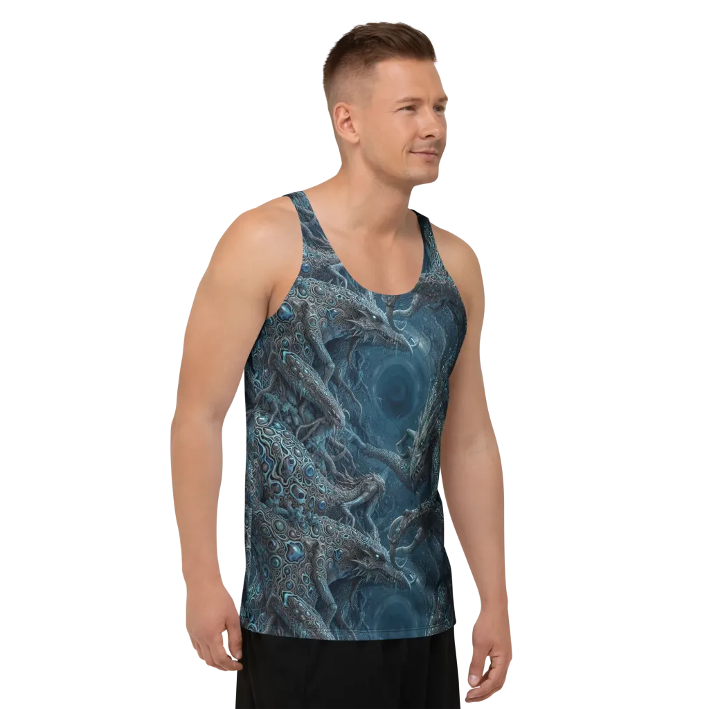 Azure Dragonfall on Men's Tank Top — Right Front