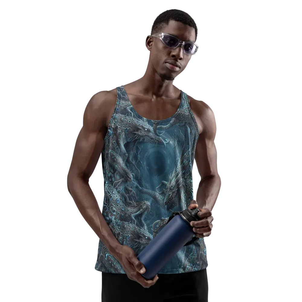 Azure Dragonfall on Men's Tank Top — Front