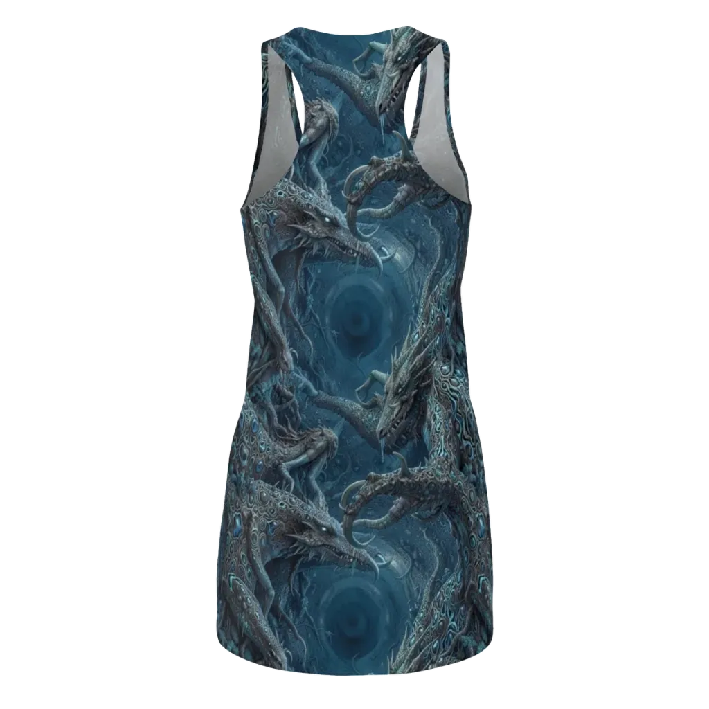 Azure Dragonfall on Racerback Dress — Back