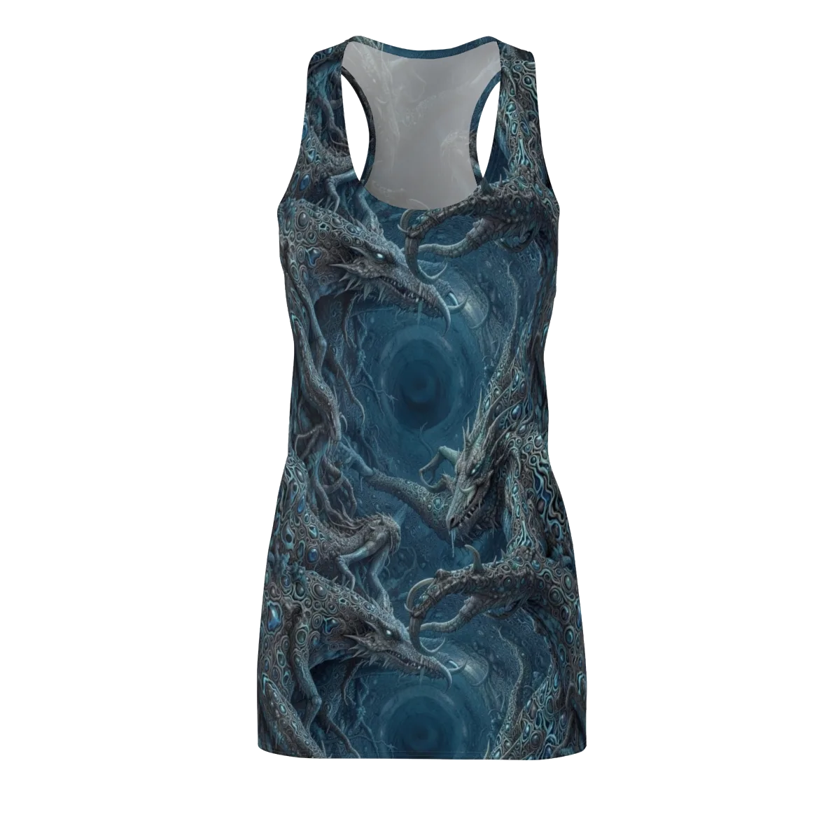 Azure Dragonfall on Racerback Dress — Front