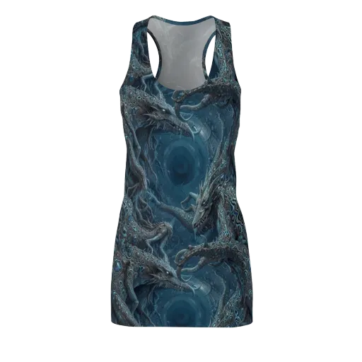 Azure Dragonfall on a Racerback Dress