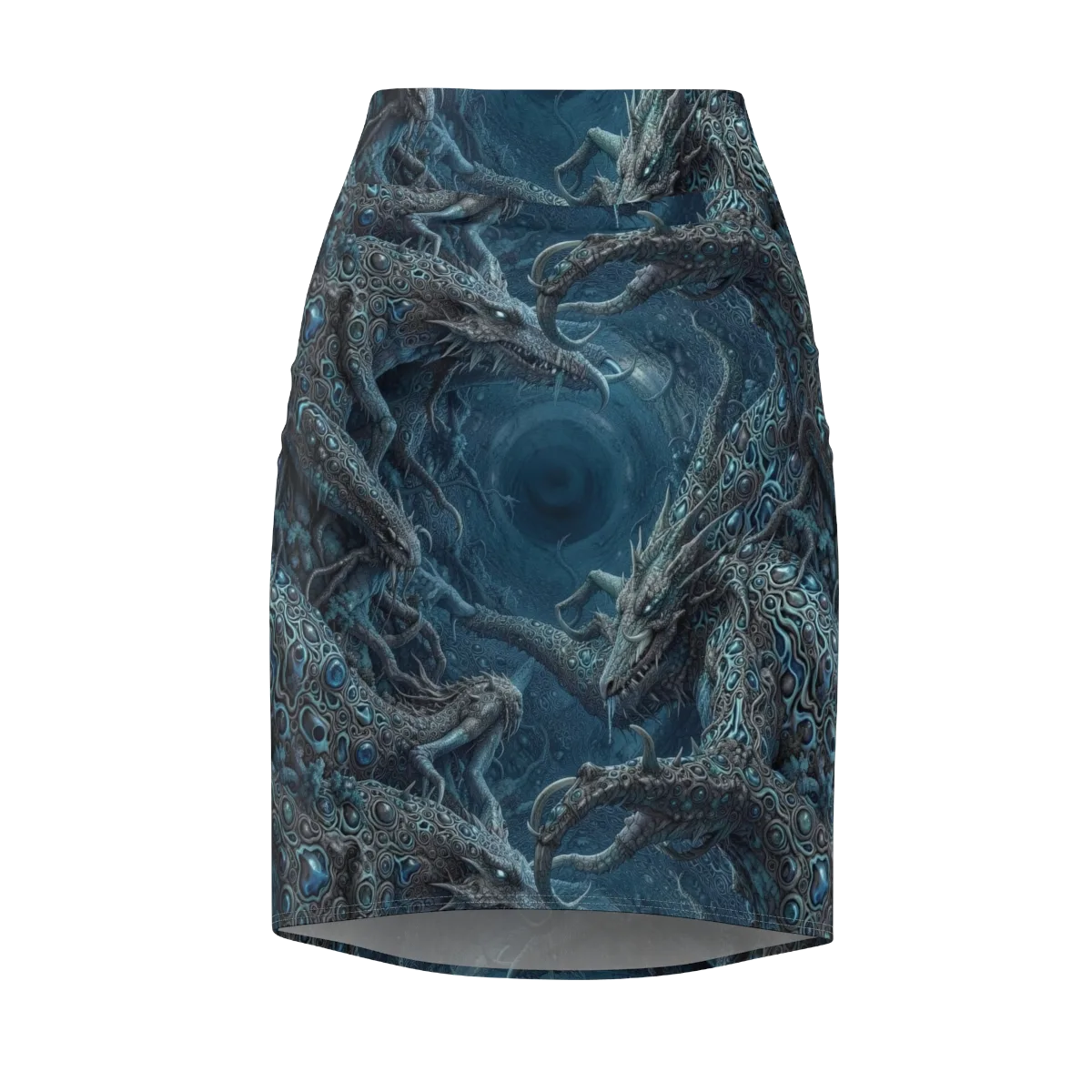 Azure Dragonfall on Pencil Skirt — Front