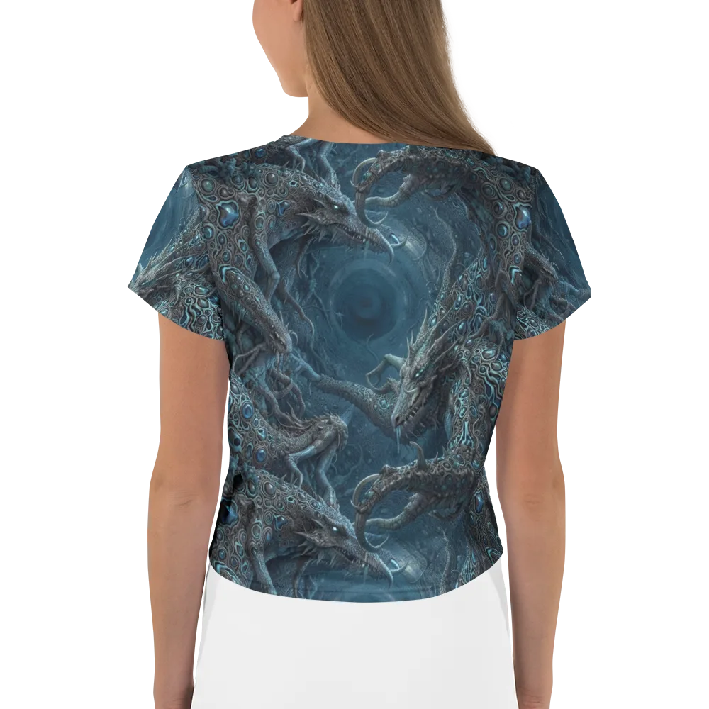Azure Dragonfall on Crop Tee — Back