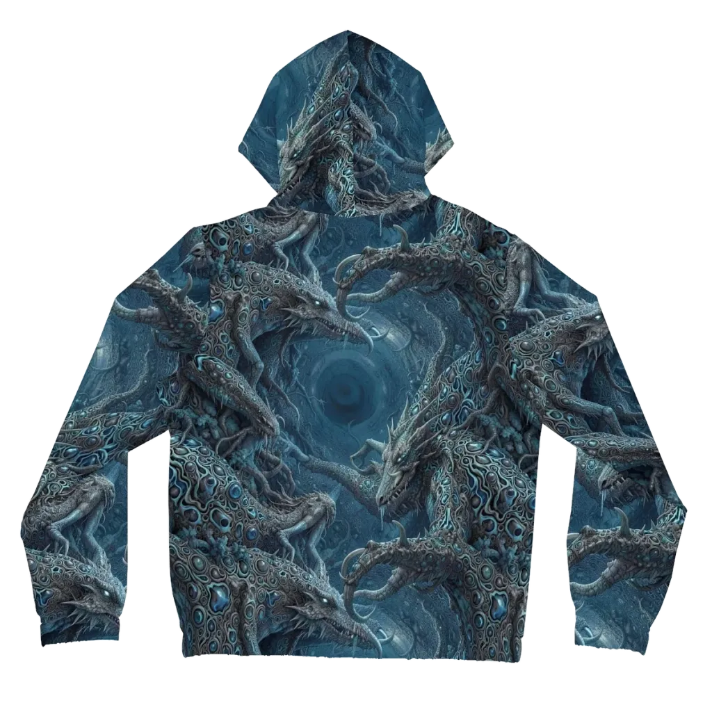 Azure Dragonfall on Women's Full-Zip Hoodie — Back