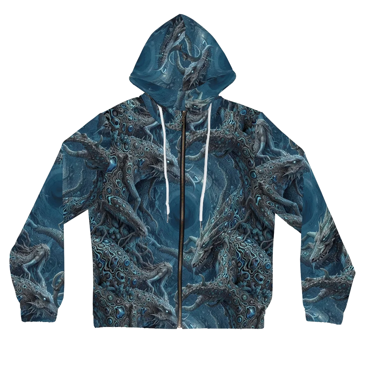 Azure Dragonfall on Women's Full-Zip Hoodie — Front